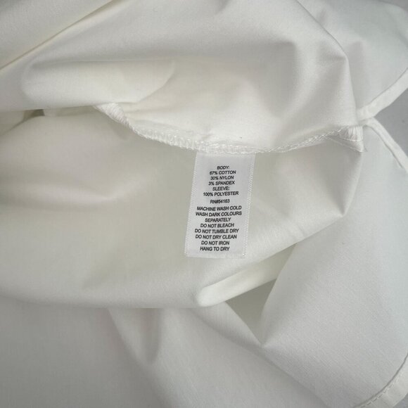 Marc New York White Puff Sleeve Blouse Embroidered Women 2X Tunic Cotton Stretch - Picture 7 of 11